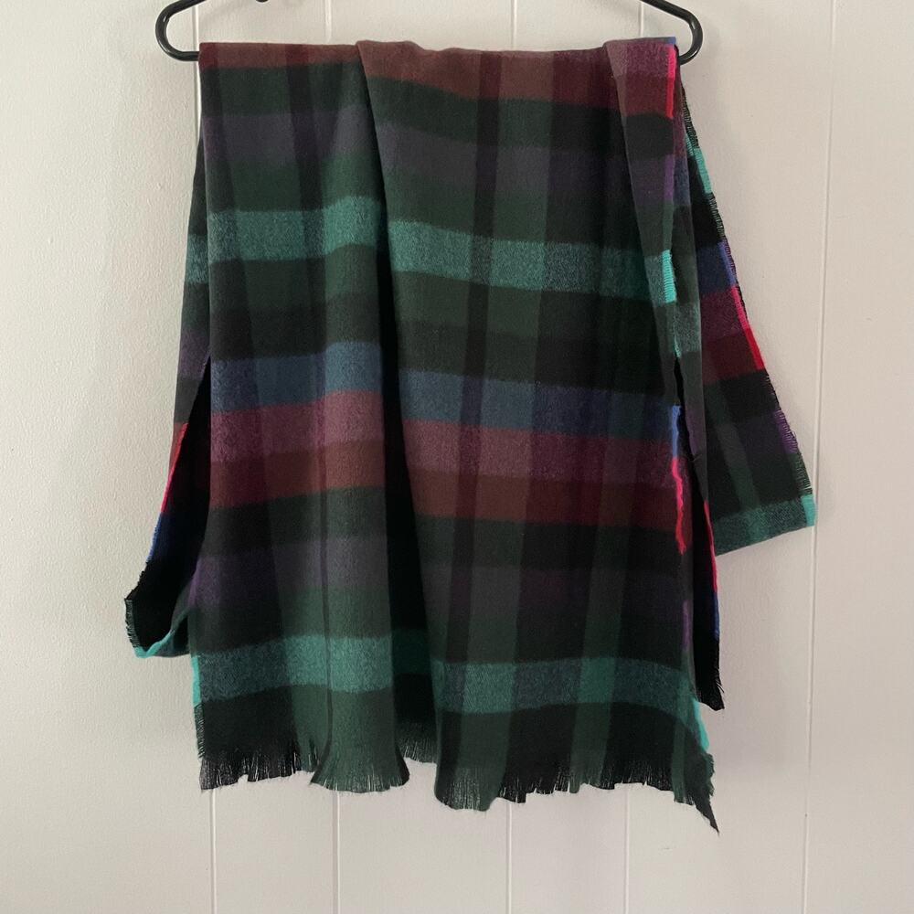 Torrid Blanket Scarf Multi Block Plaid Pattern